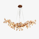 Stone Crystal Brass Chandelier